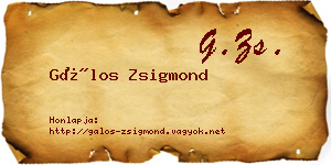 Gálos Zsigmond névjegykártya